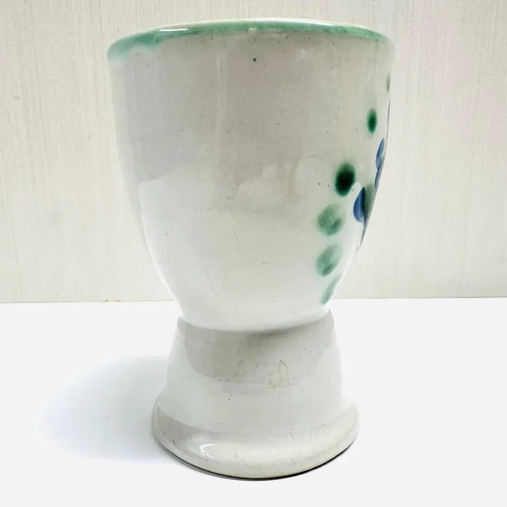 Vintage M.A. Hadley Pottery Double Egg Cup Blueberry Bouquet Pattern